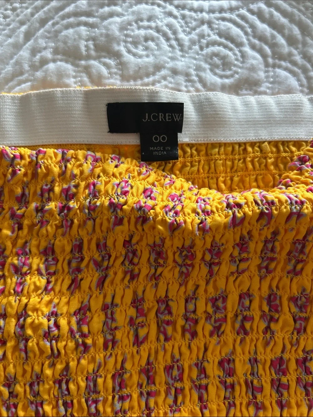 J. Crew Sunny Block Print Yellow Mermaid Style Size 00